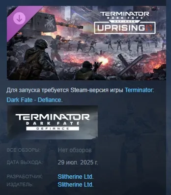 Terminator: Dark Fate - Defiance: Uprising DLC АВТОДОСТАВКА STEAM РОССИЯ