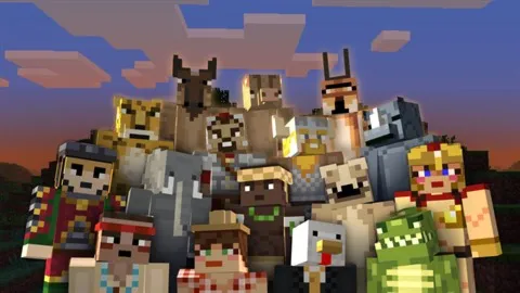 Набор скинов Битвы и звери Minecraft PS4 PSN - irongamers.ru