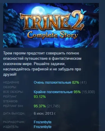 Trine 2: Complete Story АВТОДОСТАВКА STEAM РОССИЯ - irongamers.ru