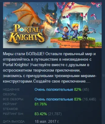 Portal Knights АВТОДОСТАВКА STEAM GLOBAL МГНОВЕННО ЛИЦЕНЗИЯ