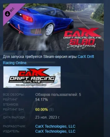CarX Drift Racing Online - SL80 Sayaka Special STEAM РФ - irongamers.ru