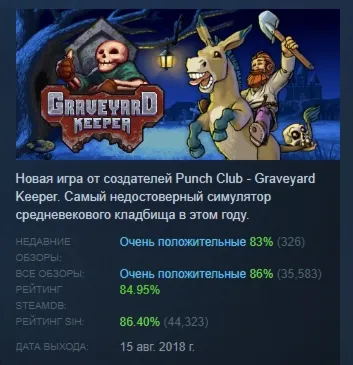 Graveyard Keeper АВТОДОСТАВКА STEAM РОССИЯ - irongamers.ru