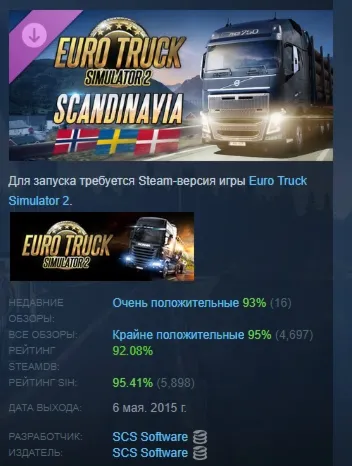 Euro Truck Simulator 2 - Scandinavia  DLC АВТОДОСТАВКА STEAM РОССИЯ