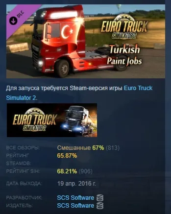 Euro Truck Simulator 2 - Turkish Paint Jobs Pack АВТОДОСТАВКА STEAM GLOBAL МГНОВЕННО