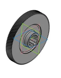Чертеж и 3D модель детали колесо зубчатое (m=1; z=105)