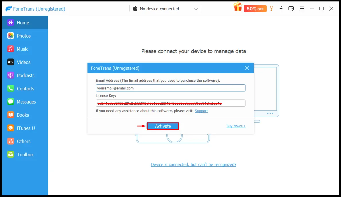 Aiseesoft FoneTrans Код регистрации на 1 год