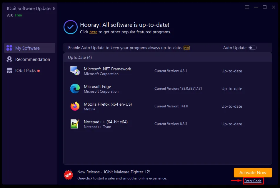 🩺 IObit Software Updater 8 PRO 🔑 Лицензия на 1 год