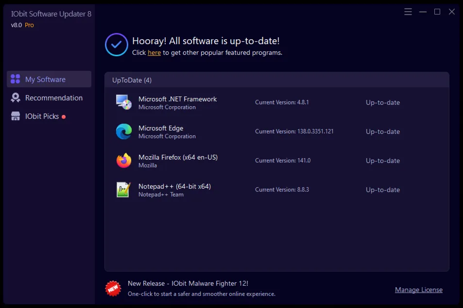 🩺 IObit Software Updater 8 PRO 🔑 Лицензия на 1 год