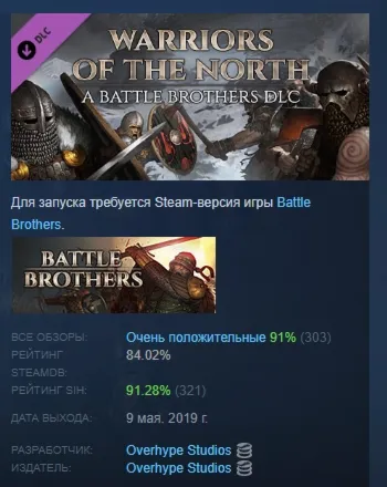 Battle Brothers Warriors of the North DLC АВТОДОСТАВКА STEAM РОССИЯ - irongamers.ru