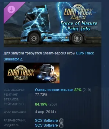 Euro Truck Simulator 2 -Force of Nature Paint Jobs Pack АВТОДОСТАВКА STEAM GLOBAL МГН