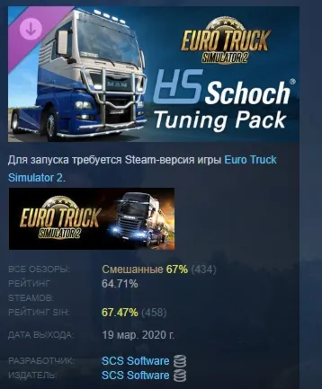 Euro Truck Simulator 2 - HS-Schoch Tuning Pack АВТОДОСТАВКА STEAM GLOBAL МГНОВЕННО ЛИ - irongamers.ru