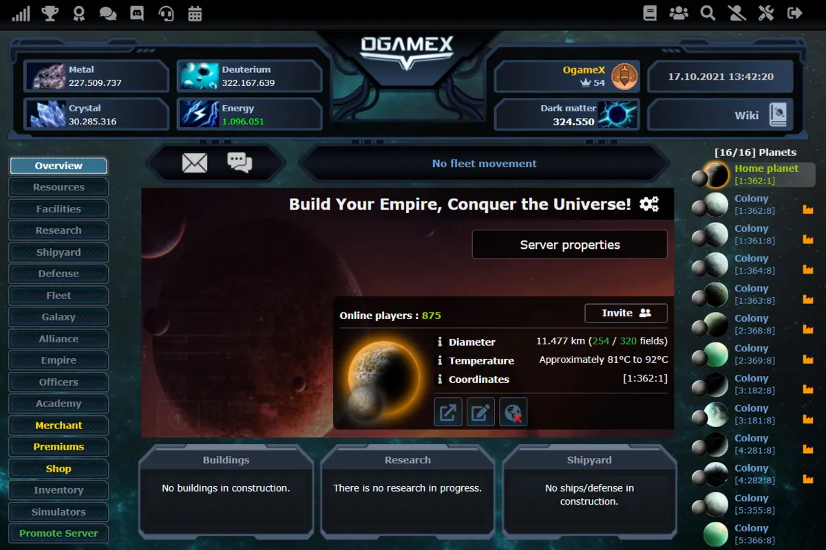 Ogame X Automation Expedition + Online Bonus + rewards DM