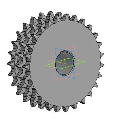 Чертеж и 3D модель звездочка приводная z=27; p=19,05
