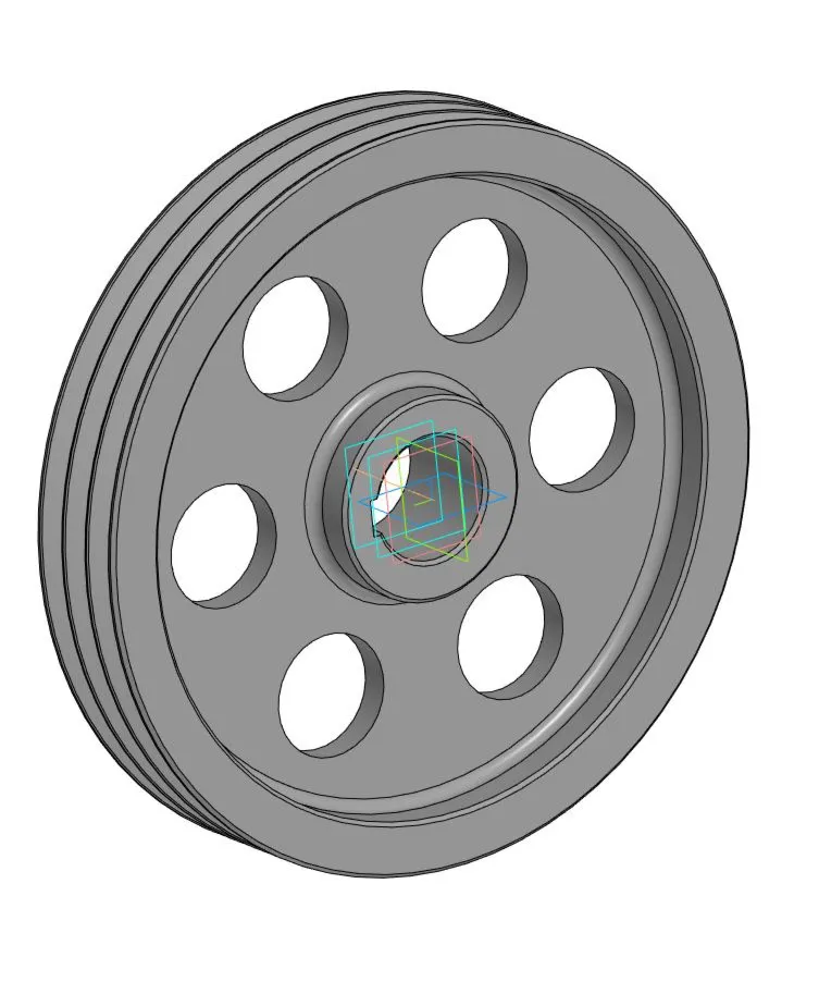 Чертеж и 3D модель шкив клиноременной передачи D=355