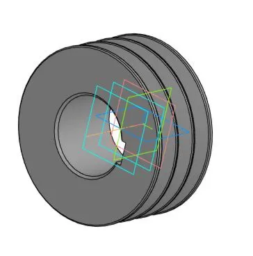 Чертеж и 3D модель шкив клиноременной передачи D=125