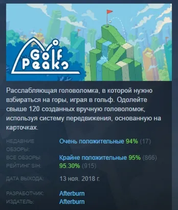 Golf Peaks АВТОДОСТАВКА STEAM GIFT РОССИЯ - irongamers.ru