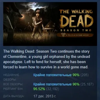 The Walking Dead: Season Two АВТОДОСТАВКА STEAM GLOBAL МГНОВЕННО ЛИЦЕНЗИЯ