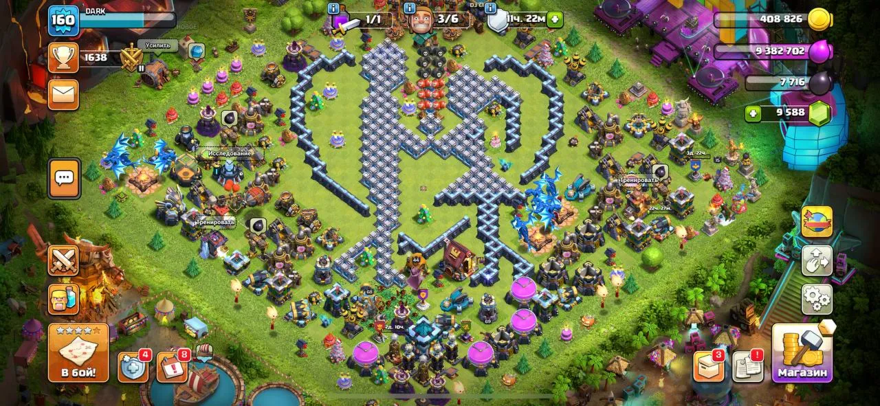 Clash Of Clans 14 TX, BH 10, 68/69/47/44/15, 9500 Гемов - irongamers.ru