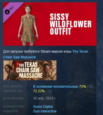 The Texas Chain Saw Massacre Sissy Outfit Pack 1 АВТОДОСТАВКА STEAM GLOBAL МГНОВЕННО