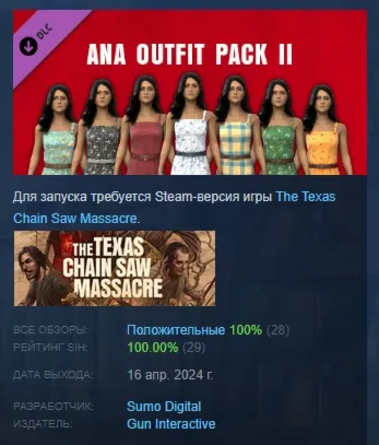 The Texas Chain Saw Massacre - Ana Outfit Pack 2 АВТОДОСТАВКА STEAM GLOBAL МГНОВЕННО