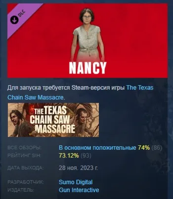 The Texas Chain Saw Massacre - Nancy Character АВТОДОСТАВКА STEAM GLOBAL МГНОВЕННО ЛИ