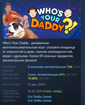Who's Your Daddy?! АВТОДОСТАВКА STEAM GLOBAL МГНОВЕННО ЛИЦЕНЗИЯ