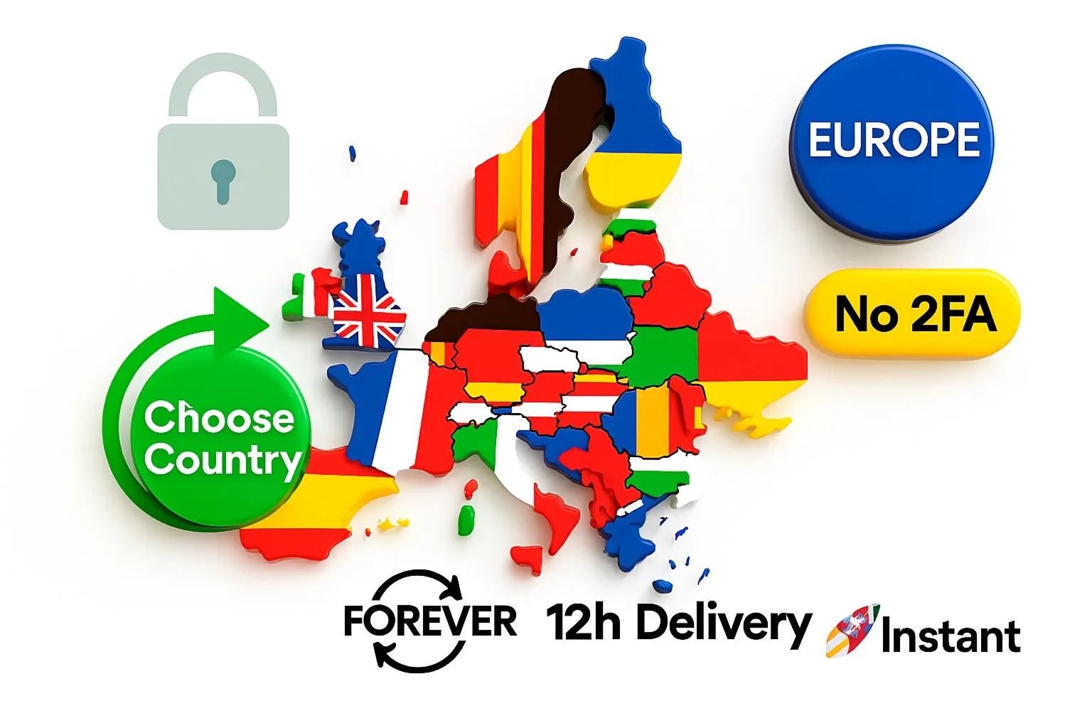 Apple ID Европа: UK + FR + DE + Другие | Без 2FA 🔐 