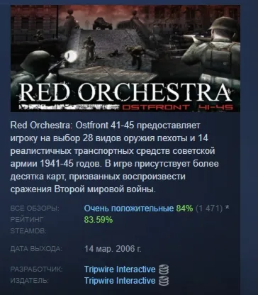 Red Orchestra: Ostfront 41-45 АВТОДОСТАВКА STEAM GLOBAL МГНОВЕННО ЛИЦЕНЗИЯ