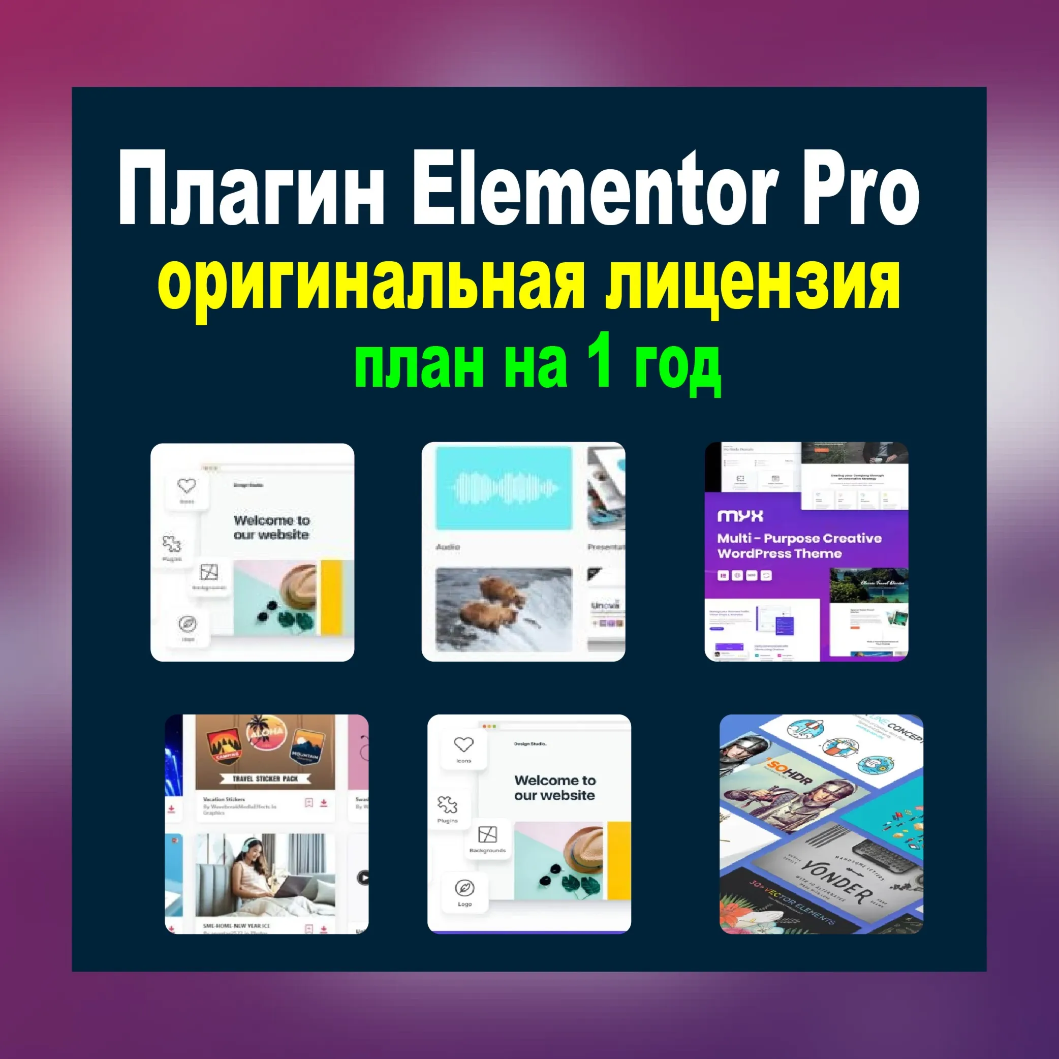 Плагин Elementor Pro (оригинальная лицензия) 1-летний