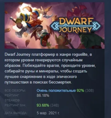 Dwarf Journey АВТОДОСТАВКА STEAM GIFT РОССИЯ - irongamers.ru