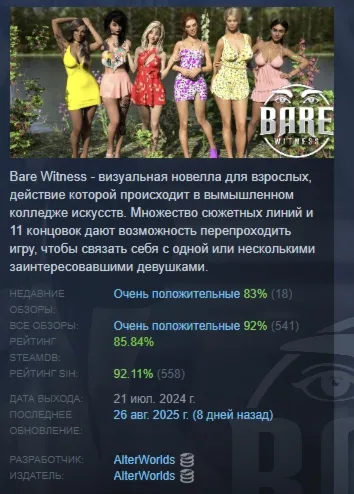 Bare Witness АВТОДОСТАВКА STEAM GLOBAL МГНОВЕННО ЛИЦЕНЗИЯ