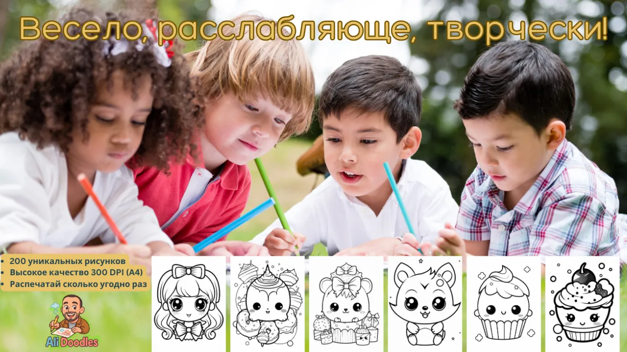 200 милых кавайных раскрасок для детей (A4, PDF) - irongamers.ru