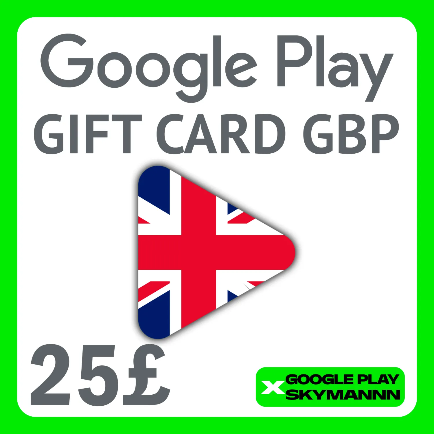 Google Play Gift Card 25 GBP UK United Kingdom АВТО - irongamers.ru