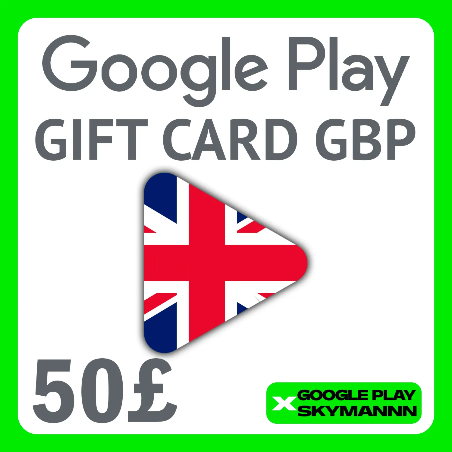 Google Play Gift Card 50 GBP (UK) United Kingdom - irongamers.ru