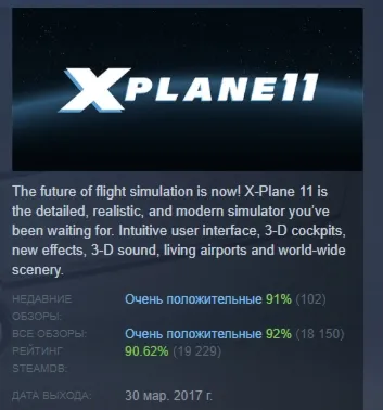 X-Plane 11 АВТОДОСТАВКА STEAM РОССИЯ - irongamers.ru
