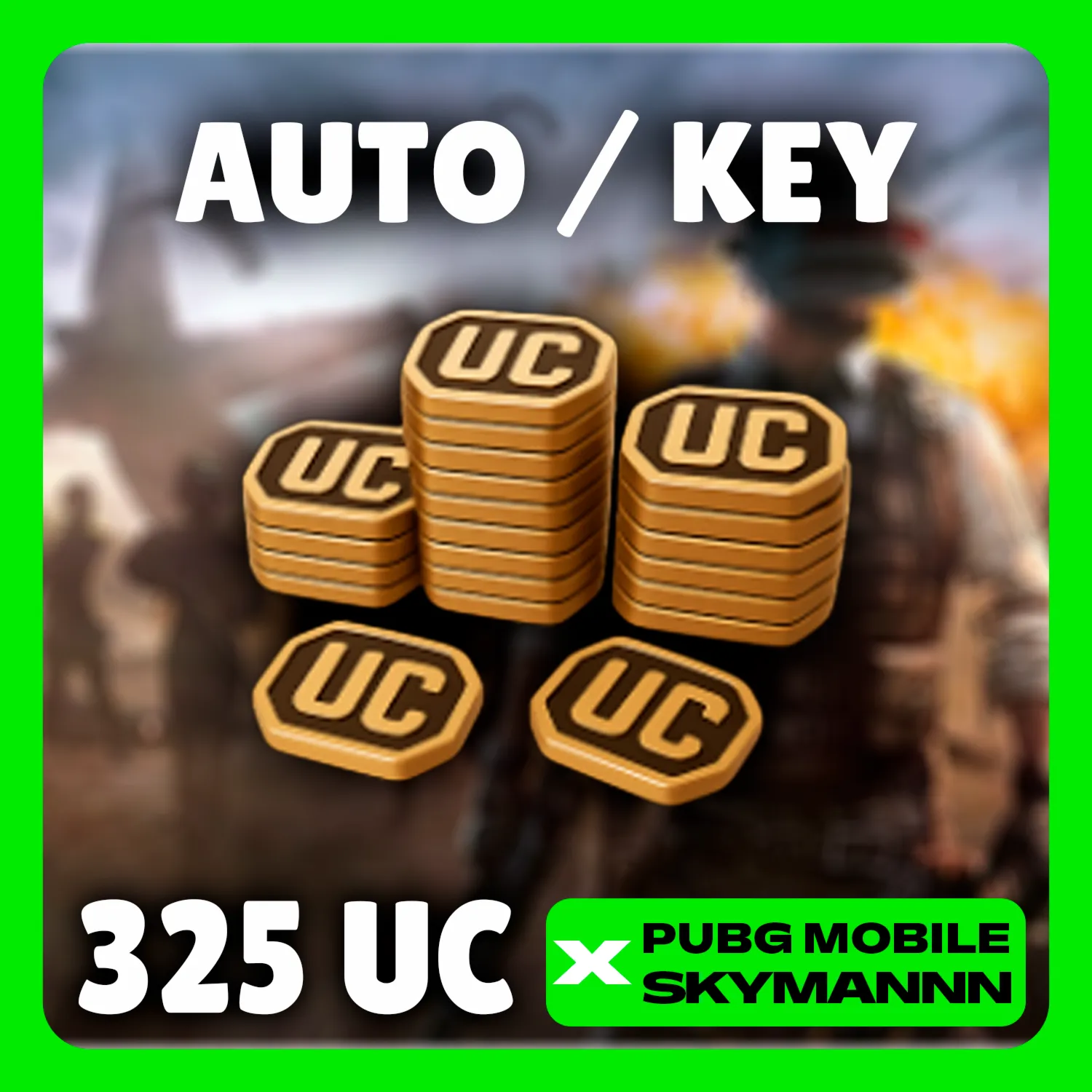 24/7 АВТО | 325 UC КЛЮЧ | PUBG Mobile GLOBAL - irongamers.ru