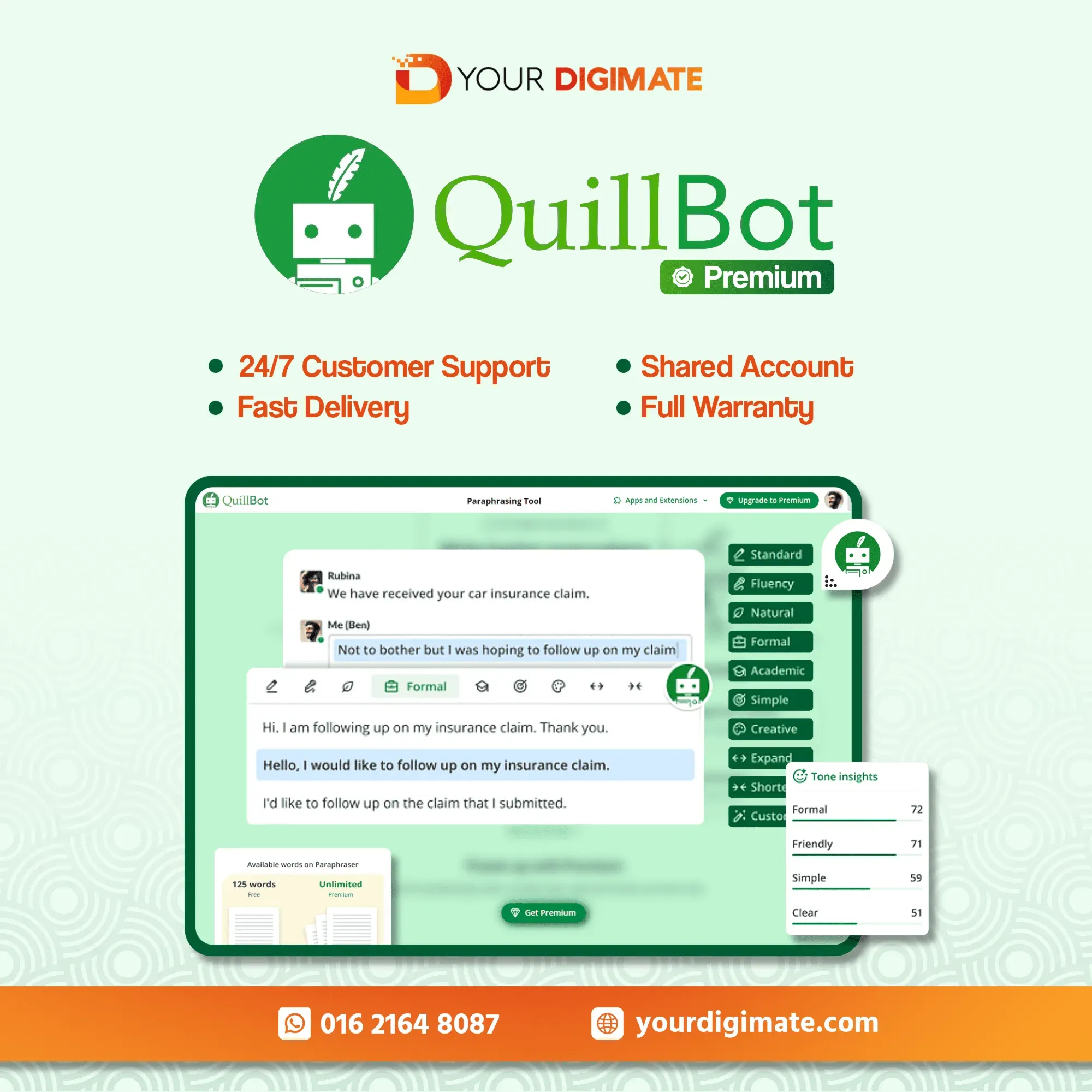 Quillbot Premium Поделиться/Подписаться/1-6 месяца - irongamers.ru