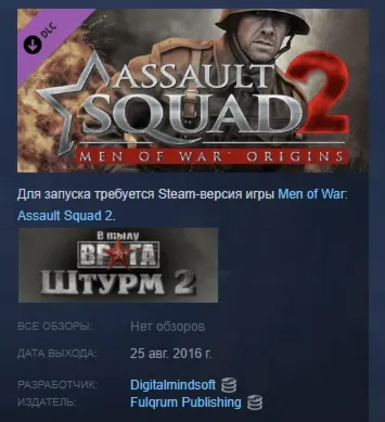 Assault Squad 2: Men of War Origins DLC АВТОДОСТАВКА STEAM РОССИЯ - irongamers.ru
