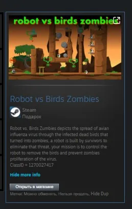 Robot vs Birds Zombies STEAM GIFT ВСЕ СТРАНЫ