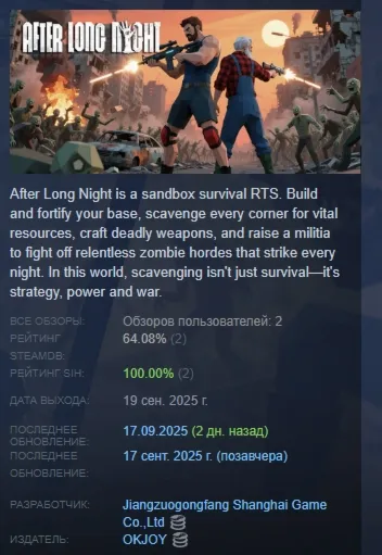After Long Night АВТОДОСТАВКА STEAM GLOBAL МГНОВЕННО ЛИЦЕНЗИЯ