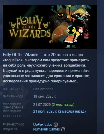 Folly Of The Wizards АВТОДОСТАВКА STEAM GLOBAL МГНОВЕННО ЛИЦЕНЗИЯ