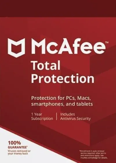 McAfee Total Protection 1,5,10 ПК 1 года 25 цифра Ключ