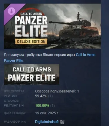 Call to Arms: Panzer Elite - Deluxe Edition DLC АВТОДОСТАВКА STEAM РОССИЯ ЛИЦЕНЗИЯ