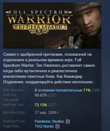 Full Spectrum Warrior: Ten Hammers АВТОДОСТАВКА STEAM GLOBAL МГНОВЕННО ЛИЦЕНЗИЯ