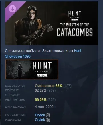 Hunt: Showdown 1896 The Phantom of the Catacombs АВТОДОСТАВКА STEAM GLOBAL МГНОВЕННО