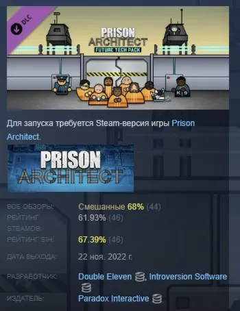 Prison Architect - Future Tech Pack DLC АВТОДОСТАВКА STEAM РОССИЯ - irongamers.ru