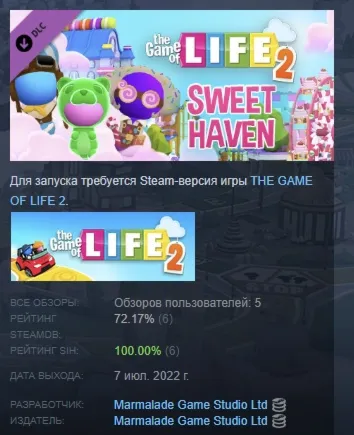 THE GAME OF LIFE 2: Sweet Haven World DLC STEAM РОССИЯ - irongamers.ru