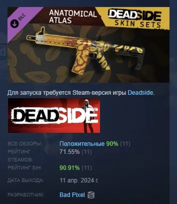 Deadside "Anatomical Atlas" Skin set DLC АВТОДОСТАВКА STEAM РОССИЯ
