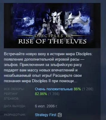 Disciples II: Rise of the Elves АВТОДОСТАВКА STEAM GLOBAL МГНОВЕННО ЛИЦЕНЗИЯ