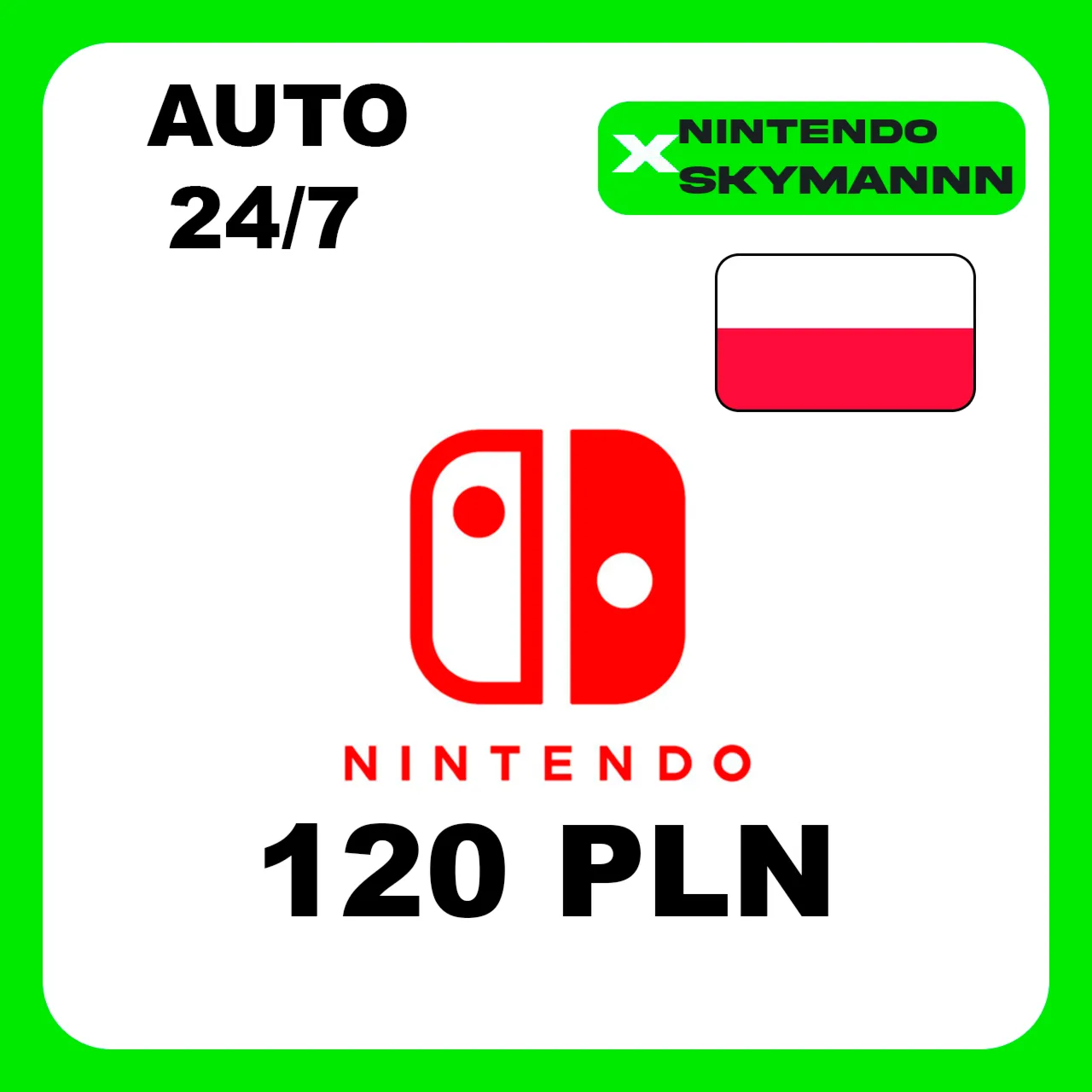 АВТО КАРТА ПОПОЛНЕНИЯ Nintendo eShop 120 PLN ПОЛЬША - irongamers.ru